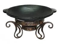 Садж чугунный 35 см + подставка кованая "Султан"